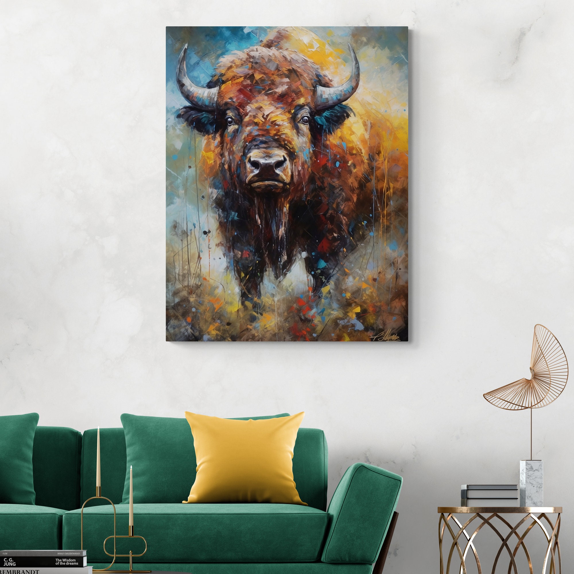 Buffalo Wall Art, Buffalo Canvas, Buffalo Painting, Buffalo Artwork, Buffalo Art, Bison Art