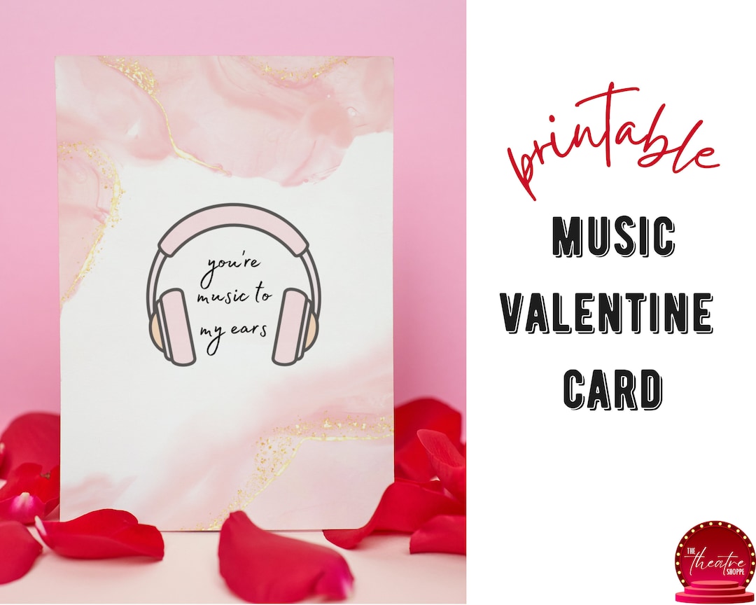 Music Pun Valentine's Day Card Printable Musicthemed Valentine Card, Card for Boyfriend
