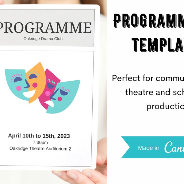 Theatre Program Template Canva Etsy Theatre Program Template Canva Etsy