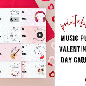 Valentijnskaarten woordspeling | Muziekles | Afdrukbare valentijnskaarten met muziekthema | Grappige valentijnskaarten | Afdrukken, kaart downloaden