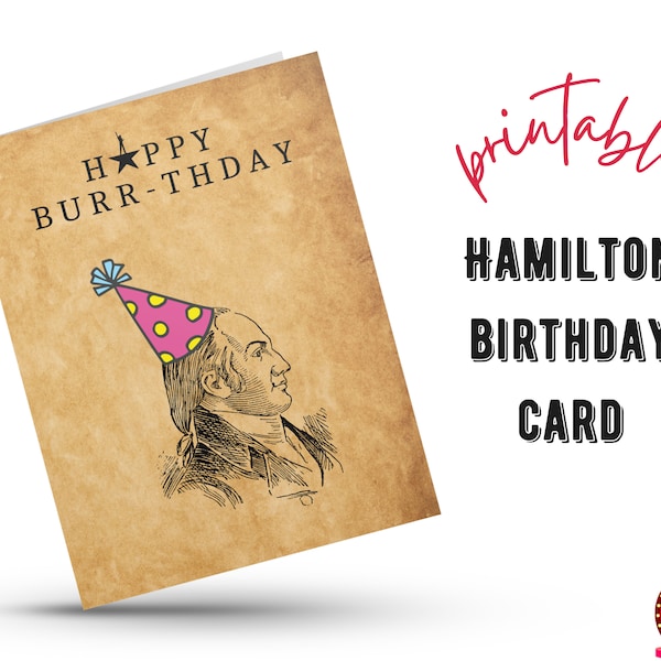 Hamilton Happy Birthday Card - Etsy