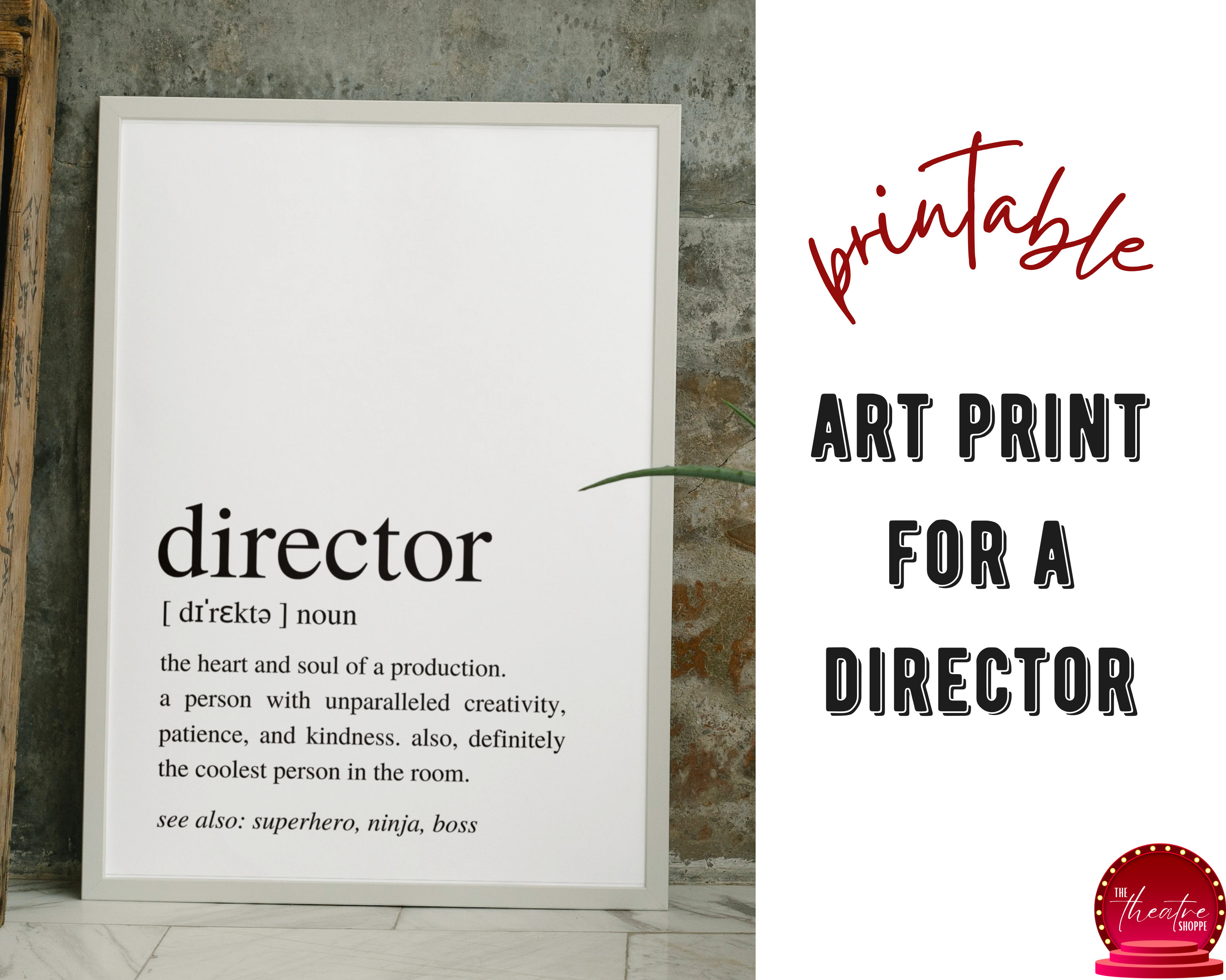 Director Definition Art Print Printable Wall Art Print for - Etsy