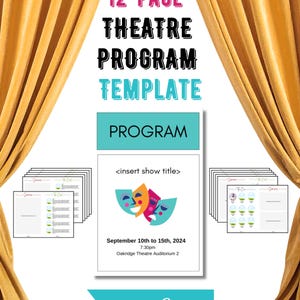 Teaterreklammall för Canva: Utskrivbar 12-sidig (digital nedladdning)