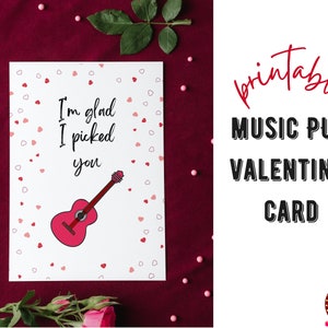 Tarjeta musical del Día de San Valentín / Tarjeta de juego de palabras musical / Tarjeta de San Valentín con temática musical imprimible, Tarjeta para novio, novia / Tarjeta imprimible