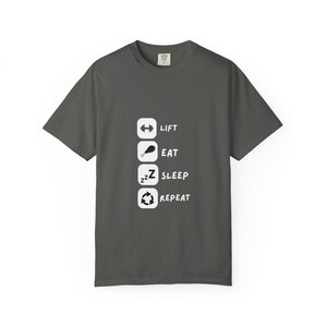 Fitness Lifestyle Unisex T-Shirt | Lift Eat Sleep Repeat Design | Gym Shirt | Workout Apparel | Casual Wear | Gift for Fitness Enthusiasts