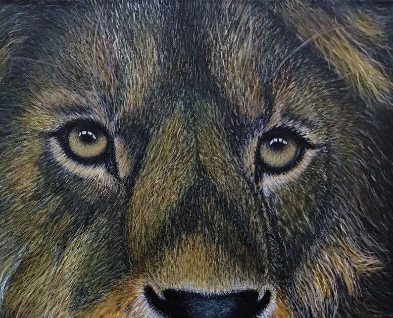 Portrait of Lion Wall Art Painting Lion on Original Canvas, Spirits of the Lion Etsy