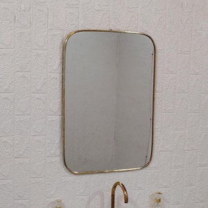 Moroccan Rectangle Brass Mirror Wall Mirror Gold Mirror Rectangular Mirror for vanity Bedroom Mirror Bathroom Mirror, Hall Mirror Decor