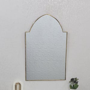 Handmade Moroccan Arch Mirror: Antique Brass Finish, Asymmetrical Style
