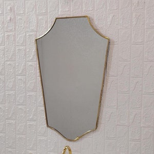 Asymmetrical Brass Mirror Irregular Large Mirror, Home Decor , Wall Mirror, Bathroom Mirror Aesthetic  Mirror