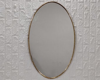 Oval Antique Brass Mirror - Wall Mirror, Handmade Mirrors, Oval Mirror, Aged Brass Mirror, Antique Frame Mirror, Bathroom Mirror