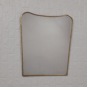 Italian Curved Brass Mirror - Butterfly Irregular Mirror, Butterfly Mirror, Bathroom Mirror, Aesthetic Luxurious Wall Mirror