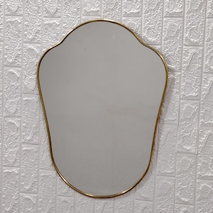 Antique Brass Wavy Mirror: Italian Vanity Wall Decor