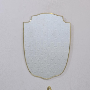 Gold Mirror Italian Shield Brass Mirror Wall Decor for bathroom