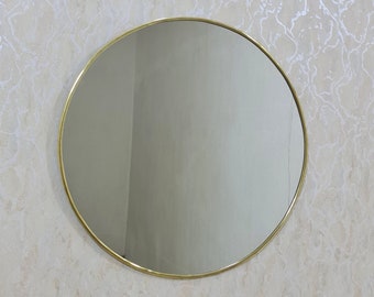 Brass Mirror Round Gold Wall Mirror: Handcrafted Decorative Mirror For Living Room, Bathroom, And Entryway Golden Round Mirror Mirrors