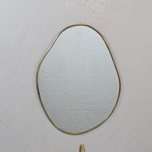 Handmade Asymmetrical Brass Mirror: Irregular Wall Decor