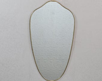 アンティーク真鍮ミラー、不規則なヴィンテージ真鍮壁掛けミラー、波型ミラー、手作りの美的装飾、ヴィンテージミラー