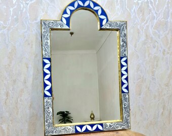 Vintage Moroccan Mirror, Arch Mirror, Wall Mirror, Big Mirror, Handmade Mirror, Berber Mirror, Unique Bone Mirror, Wall Deco Mirror for wall