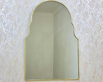 Italian Brass Mirror Gold Arch Mirror Wavy Mirror brass Wall Mirror Vanity Mirror Aesthetic Mirror Italian Decor Mirror Home decor