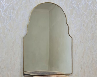 Italian Antiqued Brass Mirror Gold Arch Mirror Wavy Mirror brass Wall Mirror Vanity Mirror Aesthetic Mirror Italian Decor Mirror Home decor