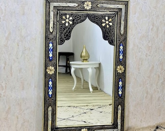 Moroccan WALL Mirror,Large Mirror,Big Mirror, Handmade Mirror, Hand Engraved Floor Mirror, Wall Mirror, Vintage Mirror, Arabic Mirror, Decor