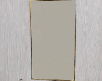 Rectangle Brass Mirror Bathroom Wall Mirror