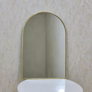 Gold Mirror Aged Brass Mirror Arch Mirror Handmade Mirror  Customized Mirror Gold Wall Mirror, Bathroom Mirror Antique Brass Mirror