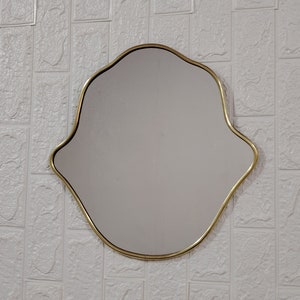 Handmade Moroccan Gold Brass Mirror: Small Wall Decor