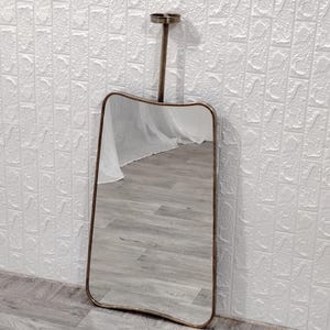 Italian Butterfly Ceiling Brass Mirror, Irregular Mounted Mirror, Suspended Mirror