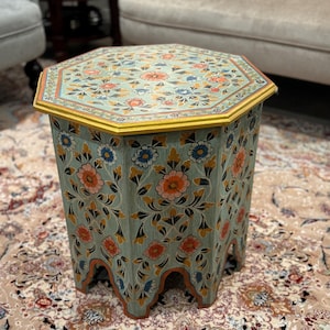 Custom 50 x 45 Cm Moroccan Handmade and handpainted side table, decorative table, Oriental wooden table, morrocan side table, side table