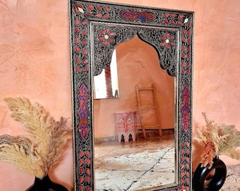 Moroccan Mirror, Large Mirror, Big Mirror, Handmade Mirror, Hand Engraved Floor Mirror, Wall Mirror, Vintage Mirror, Arabic Mirror Decor
