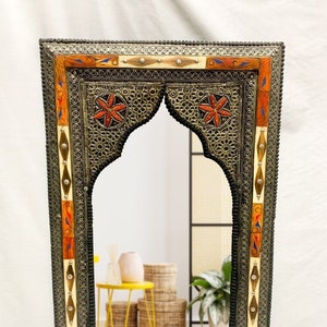 Bone Inlay Morocco Mirror: Large Hand-Engraved Wall Decor