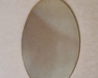 Oval Antiqued Brass Mirror - Wall Mirror, Handmade Mirrors, Oval Mirror, Aged Brass Mirror, Antique Frame Mirror, Bathroom Mirror