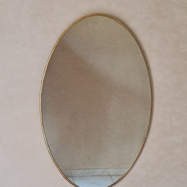 Oval Antiqued Brass Mirror - Wall Mirror, Handmade Mirrors, Oval Mirror, Aged Brass Mirror, Antique Frame Mirror, Bathroom Mirror