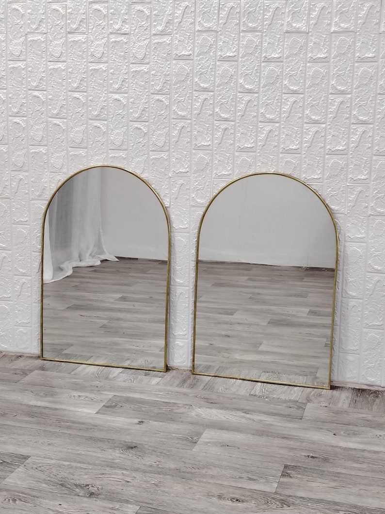 Antiqued Brass Mirror Arch Mirror Handmade Mirror Customized Mirror Wall Mirror Arched Bathroom Mirror Home Decor