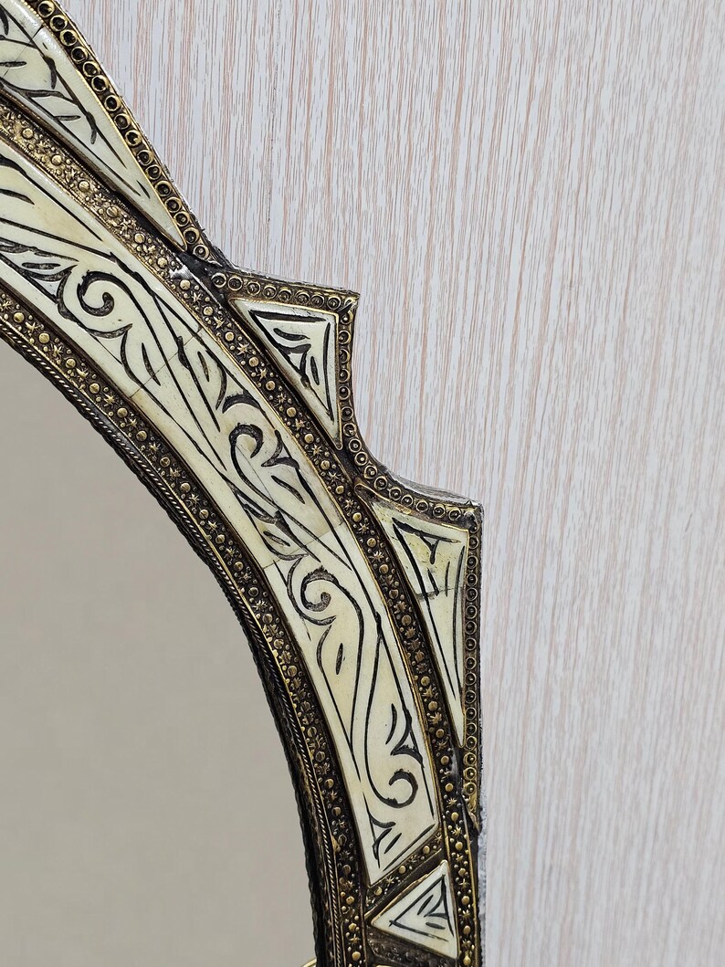 Miroir Marocain Vintage, Arch Mirror, Big Mirror, Handmade Mirror, Berber Mirror, Unique Bone Mirror, Wall Mirror, Hall Mirror, Home Decor image 2