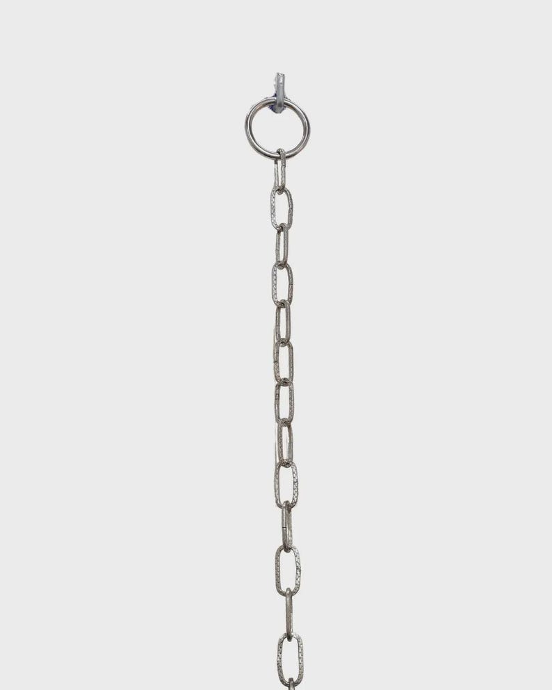 Wall Suspended Brass Mirror Quadris Wall Hanging Mirror with Chains Rectangle Mirror Front of a Window Rectangular Mirror image 3