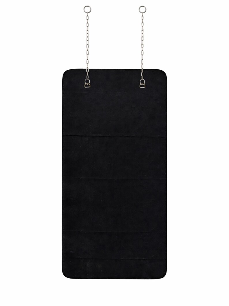 Wall Suspended Brass Mirror Quadris Wall Hanging Mirror with Chains Rectangle Mirror Front of a Window Rectangular Mirror image 2