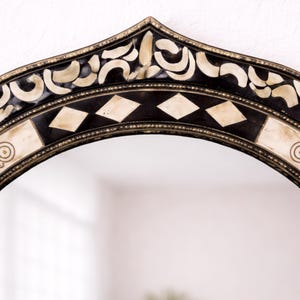 Vintage Arch Mirror, Bone inlay Mirror, Handmade Wall Mirror, Berber Arched Bone Mirror, Hall Mirror for Home Decor image 3