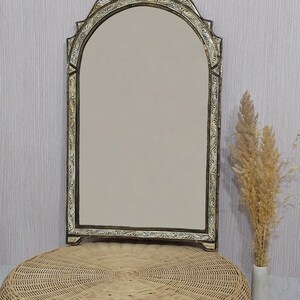 Miroir Marocain Vintage, Arch Mirror, Big Mirror, Handmade Mirror, Berber Mirror, Unique Bone Mirror, Wall Mirror, Hall Mirror, Home Decor image 4