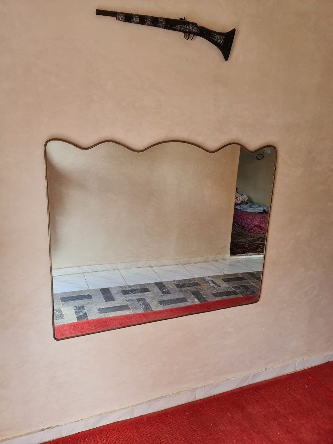 Asymmetrical Wavy Rectangle Mirror Home Decor Bathroom Modern Wall Mirror Irregular Mirror Etsy