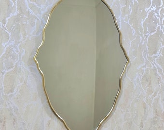 Moroccan Mirror Oriental Mirror Brass Gold Mirror Boho Decor Wavy Mirror for wall Antiqued Mirror Handmade Mirror Decor Wall Mirror