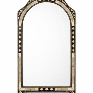 Vintage Arch Mirror, Bone inlay Mirror, Handmade Wall Mirror, Berber Arched Bone Mirror, Hall Mirror for Home Decor image 2
