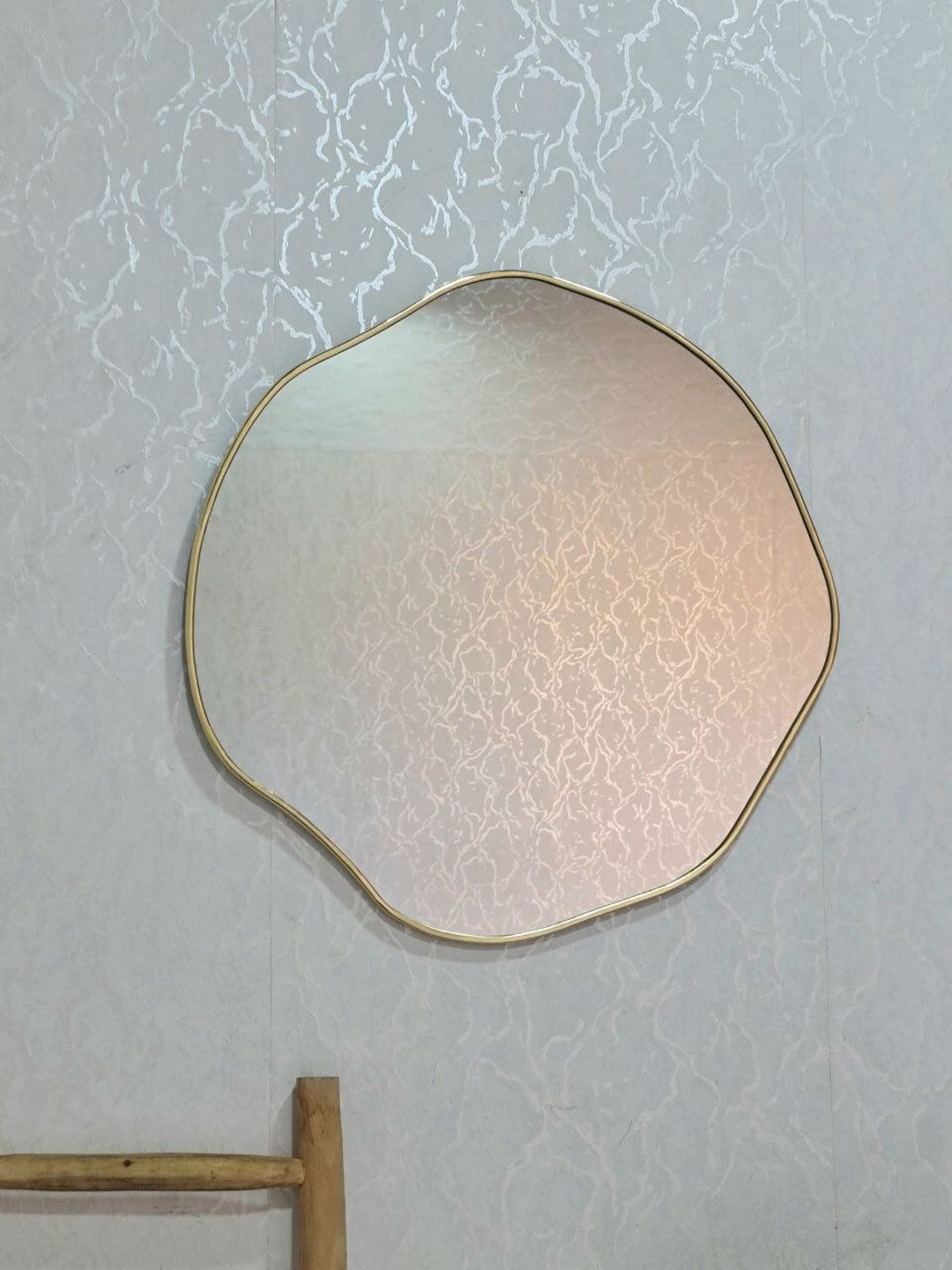 Asymmetrical Mirror Brass Mirror Irregular Round Mirror Irregular ...