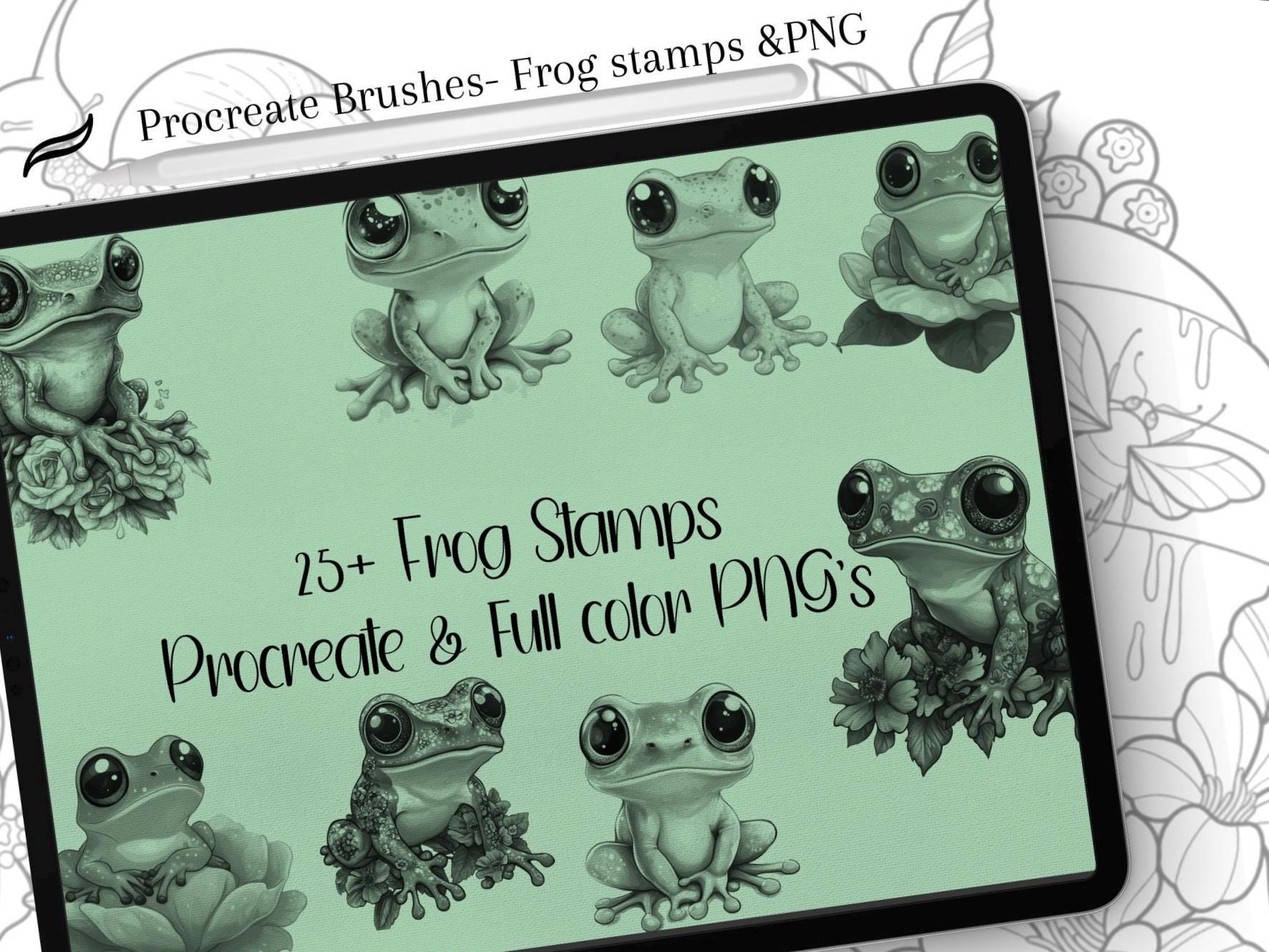 Procreatebundle, Cute Frog Clipart Stamps and Png Bundle, Procreate ...