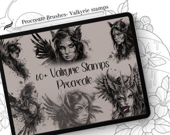 Warrior Angel Tattoo procreate stamps, tattoo designs neotraditional, tattoo Neo flash, clip art designs, digital images procreate tattoo