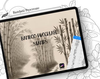 Realistic Bamboo 26 stamps Tattoo Design Bundle,Procreate Stamps,procreate tattooBamboo images,procreate tattoo needle brushes