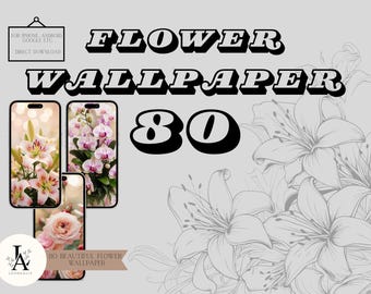 wallpaper orange, iphone, blue flower, rose wallpaper, orchid, flower, girly wallpaper, iPhone wallpaper