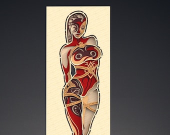 300 x 800 mm Big Lady, multilayer layer design, laser cut, SVG, ai, dxf, png, jpg, pdf