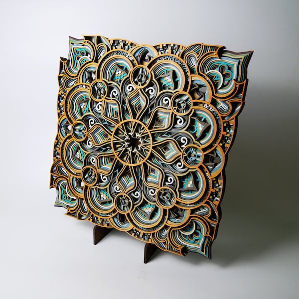 DIYMakerDesigns Wood Mandala, Multi-layered Wall Decor, Multi-layered Wall Art, 3D Wall Decor