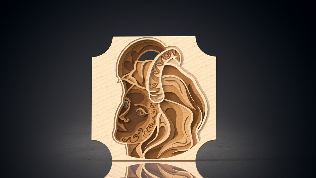 300 X 300 Demon Beauty, Multilayer Layer Design, Laser Cut, SVG, Ai ...